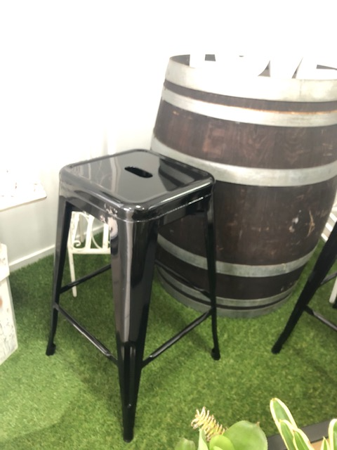 Stool - Gloss Black Replica Tolix 66cm