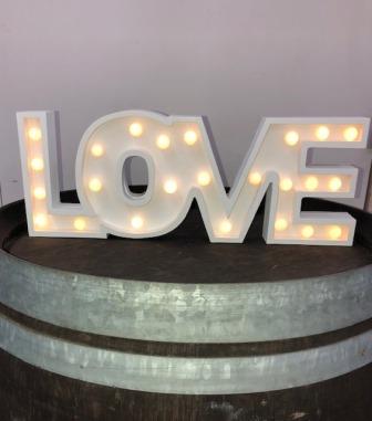 LOVE light up sign - 48cm L 18cm H