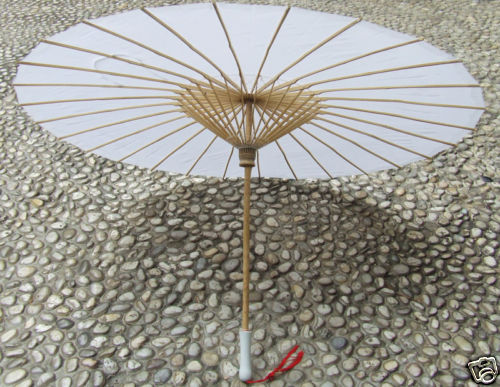 White Silk Parasol
