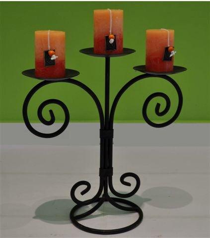 Candleabra 3 Prong Blk Table