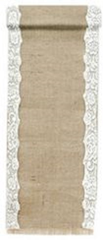 Table Runner Hessian & Lace